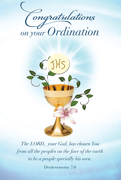 89493 ordination - 4 1/2" x 6 3/4" - Gold Foil Decoration and Embossed